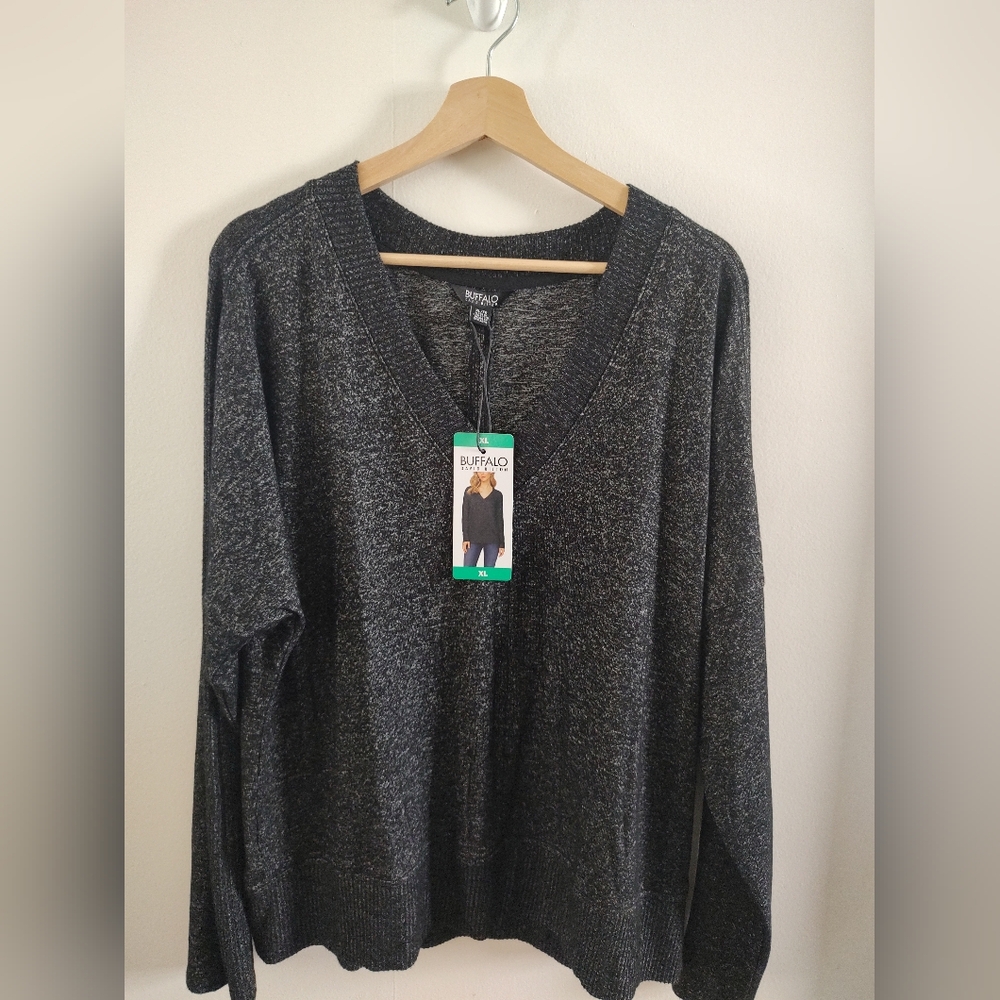 Women's Buffalo David Bitton V-Neck Long Sleeve Sweater- Size XL NWT
